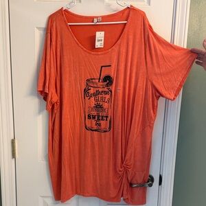 Southern Girls Sweet Tea Orange Scoop Neck Tee